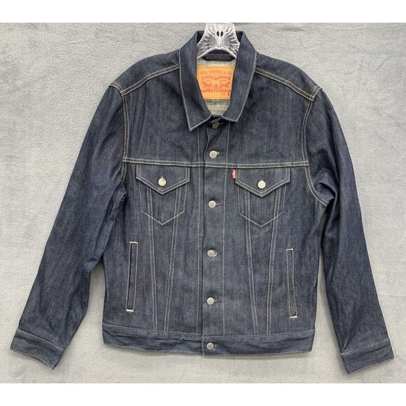 Levi's Trucker Denim Jean Jacket Dark Indigo Blue Men’s - Picture 1 of 16